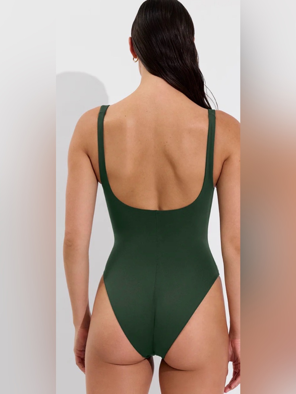 NWOT Left On Friday Dark Green One-Piece with Pink Logo size S - Picture 2 of 8